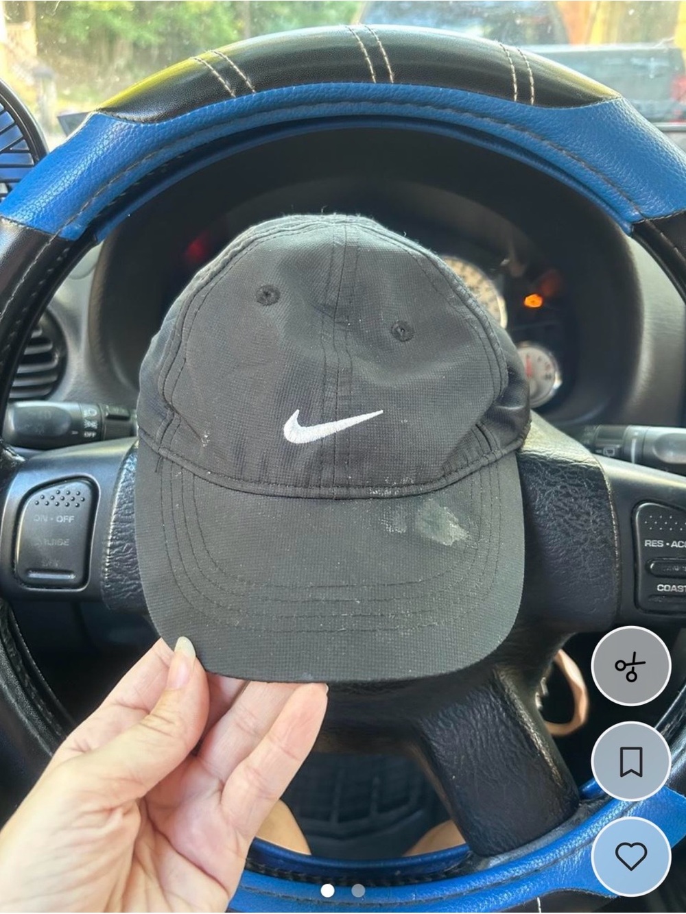 Nike Toddler Black Baseball Cap with White Swoosh
